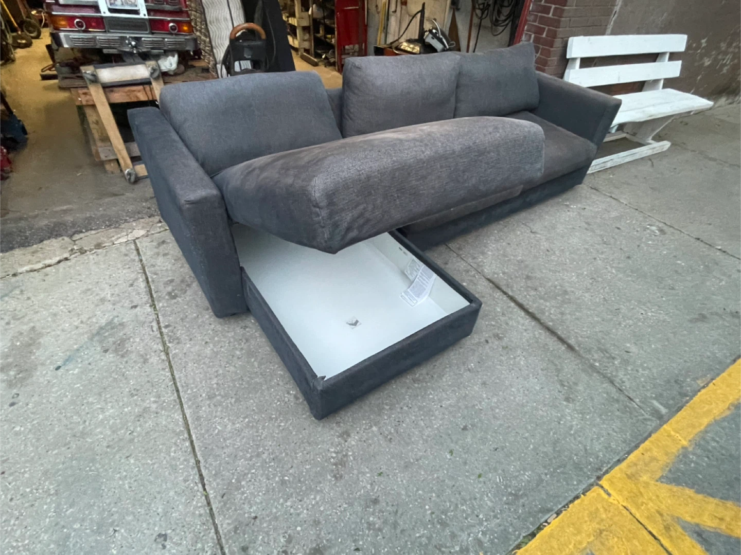 Dark Gray Sectional Sofa with Storage
