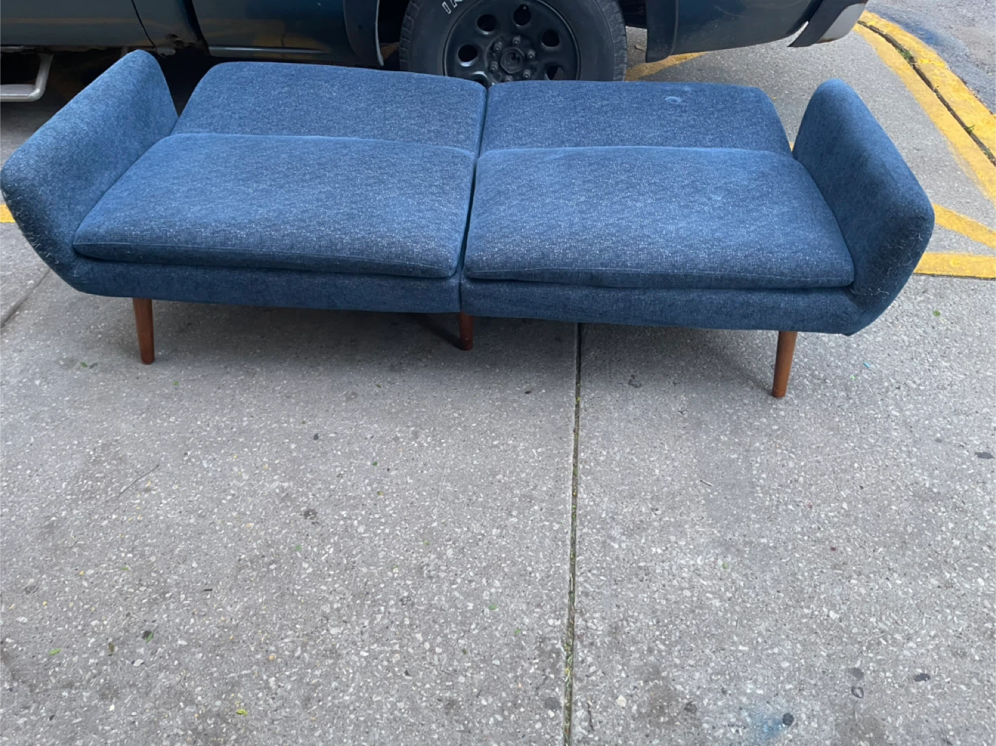 Blue Upholstered Sofa Bed