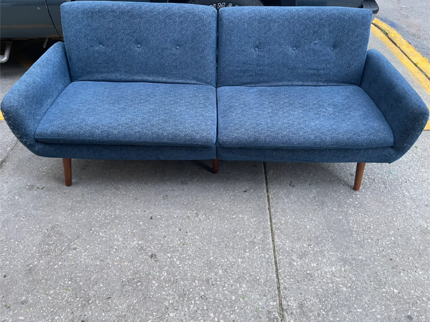 Blue Upholstered Sofa Bed - photo 2