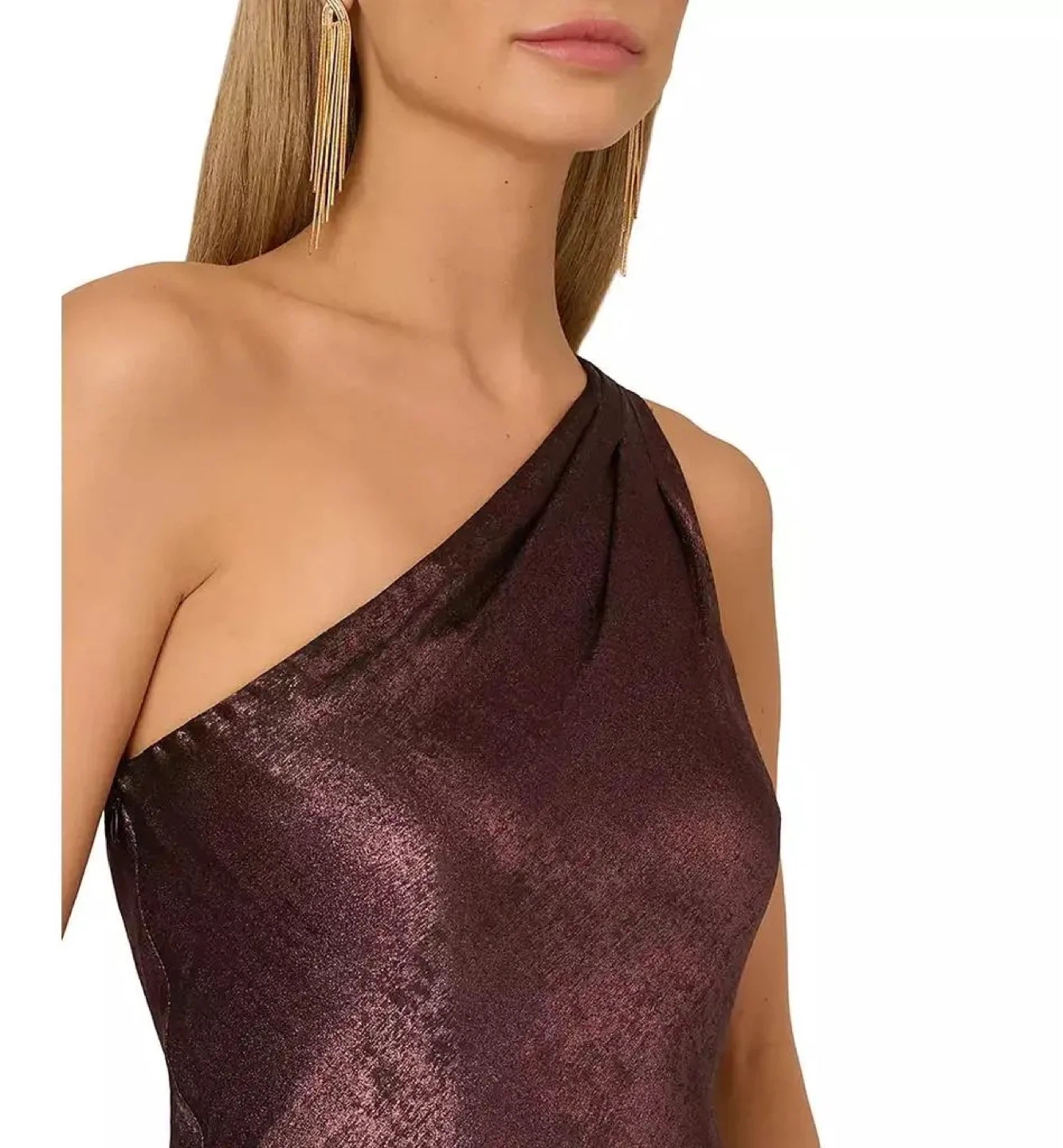 ⚽️ NWT Adrianna Papell Foil Woven Cocktail Dress SIZE 4 - photo 3