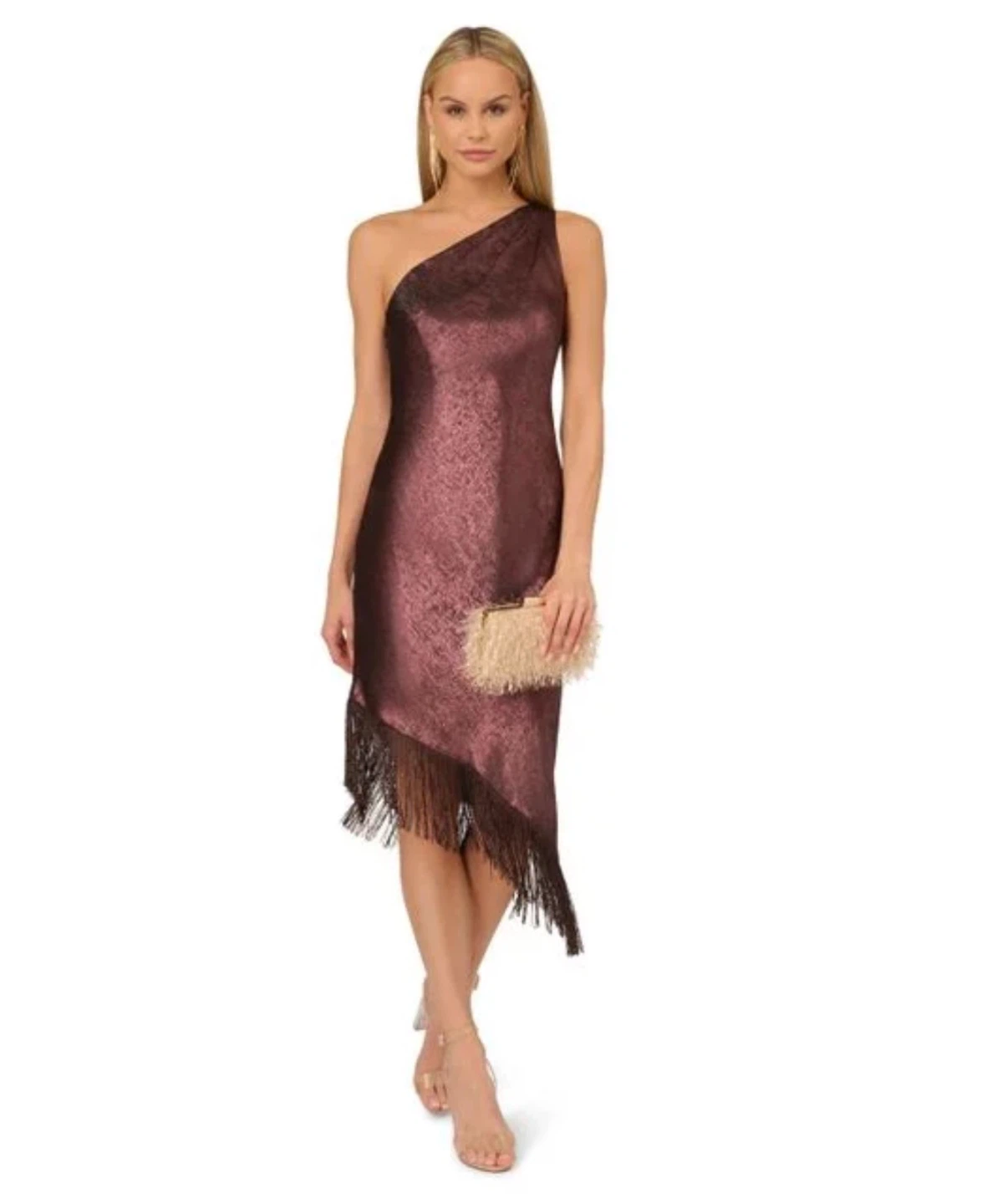 ⚽️ NWT Adrianna Papell Foil Woven Cocktail Dress SIZE 4