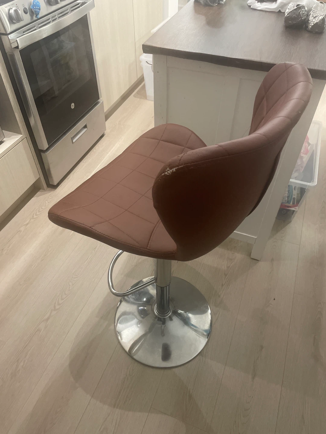 Adjustable Swivel Bar Stool - Brown - photo 2