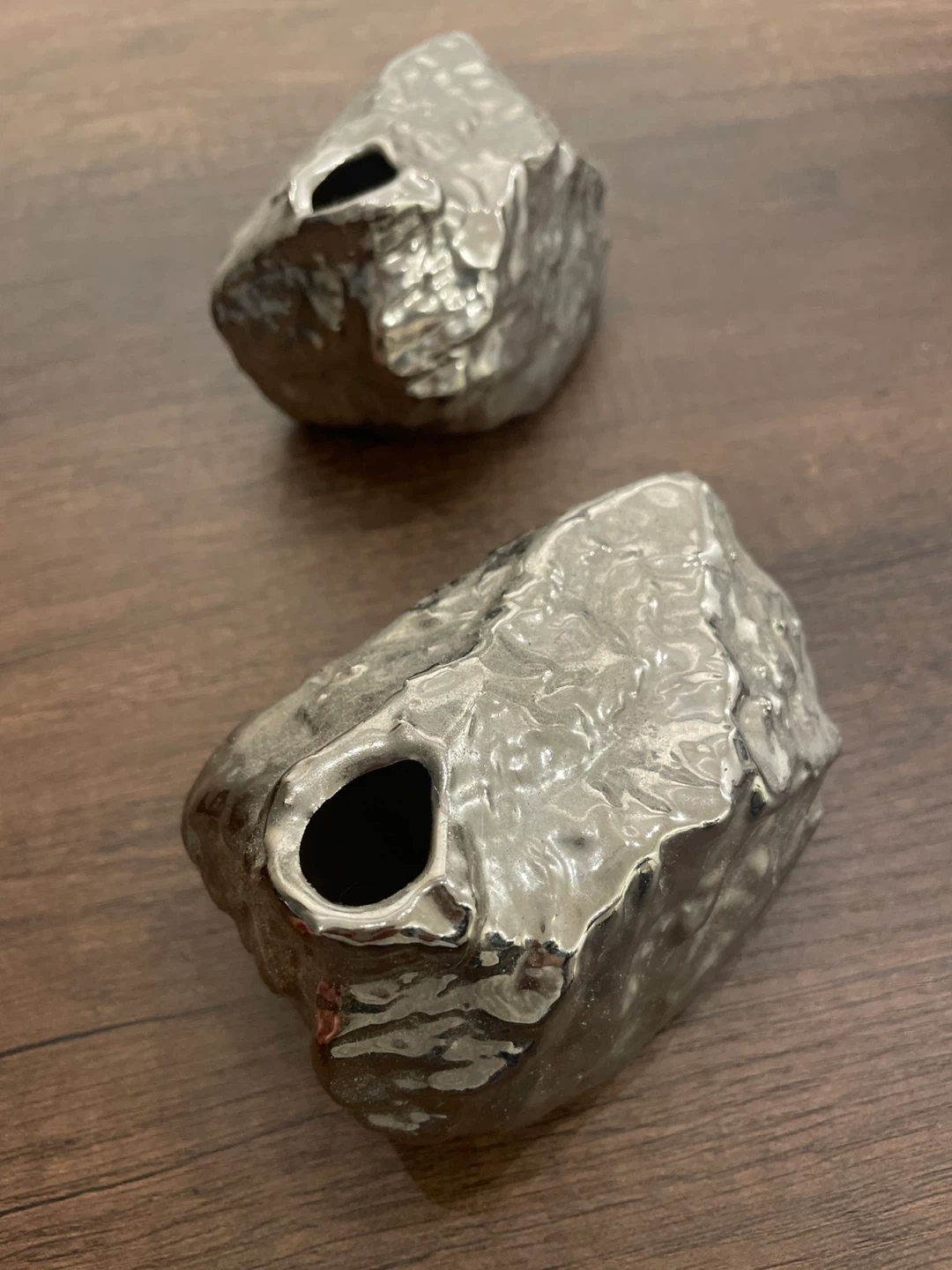 Silver Rock Shaped Vases (Set of 2) - photo 2