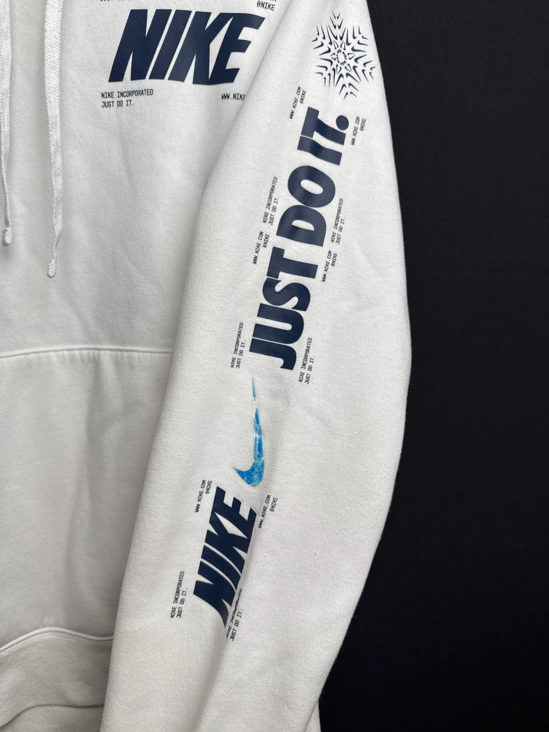 Nike White "Just Do It" Hoodie - Size S - photo 4