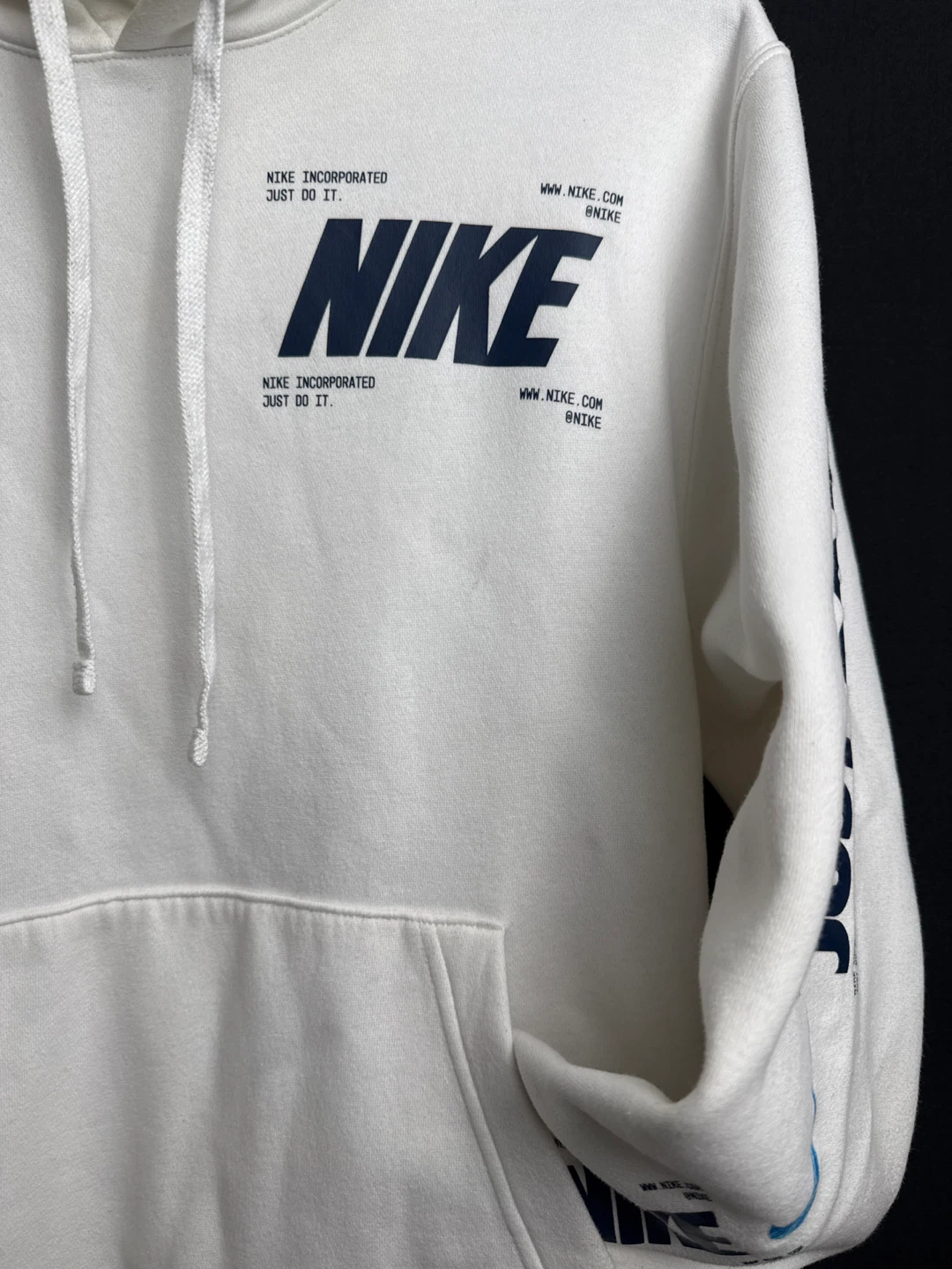 Nike White "Just Do It" Hoodie - Size S - photo 2