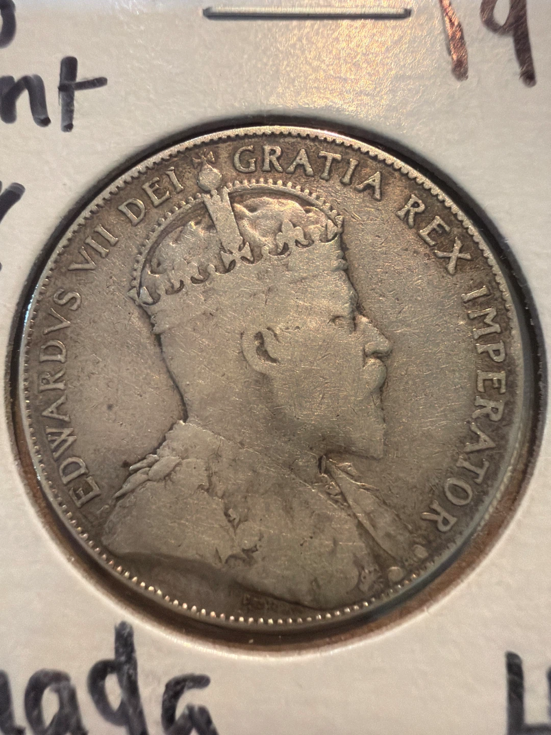 1910 Canada Silver 50 Cents Coin — Edwardian Leaves ⚽️ - photo 2