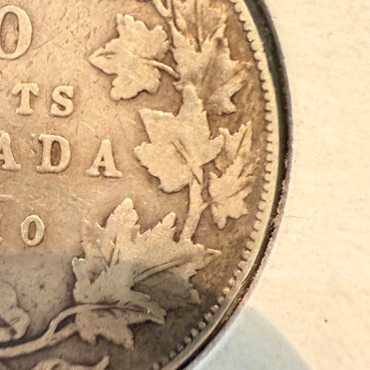 1910 Canada Silver 50 Cents Coin — Edwardian Leaves ⚽️ - photo 3