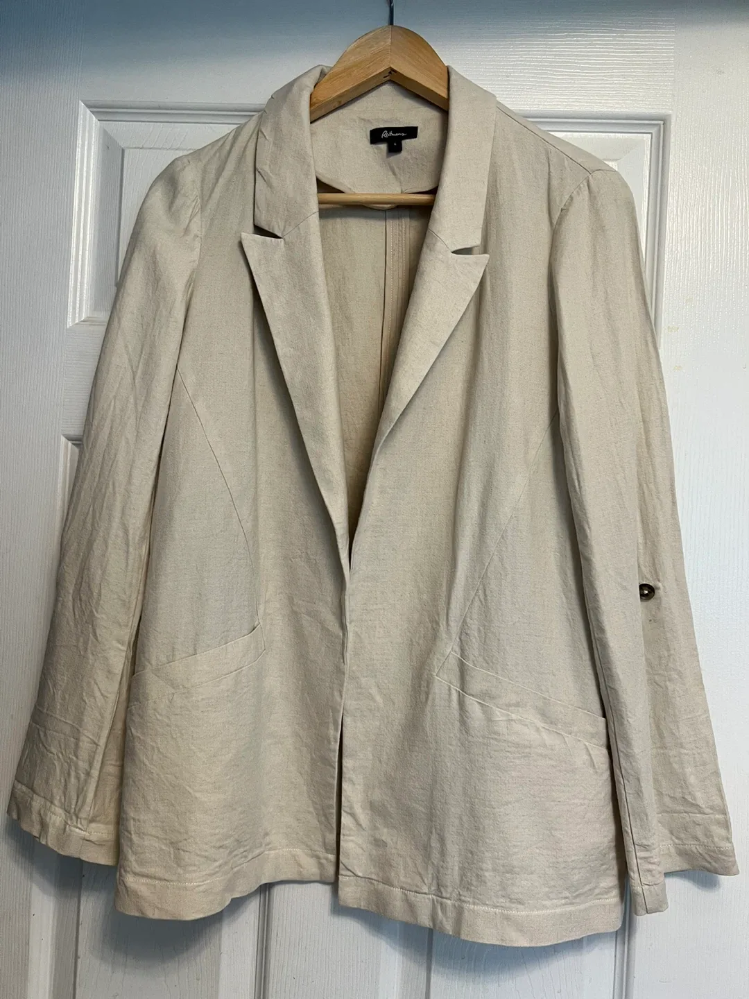Beige Linen Blend Blazer