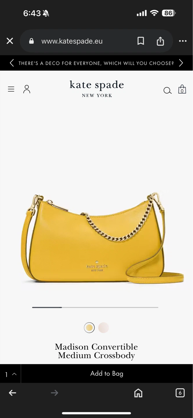 Kate Spade Madison Convertible Medium Crossbody Bag - Yellow - photo 2
