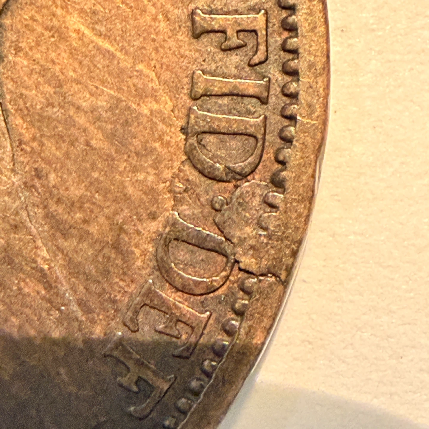 1900 British Penny Coin - Small Die Chip ⚽️ - photo 3