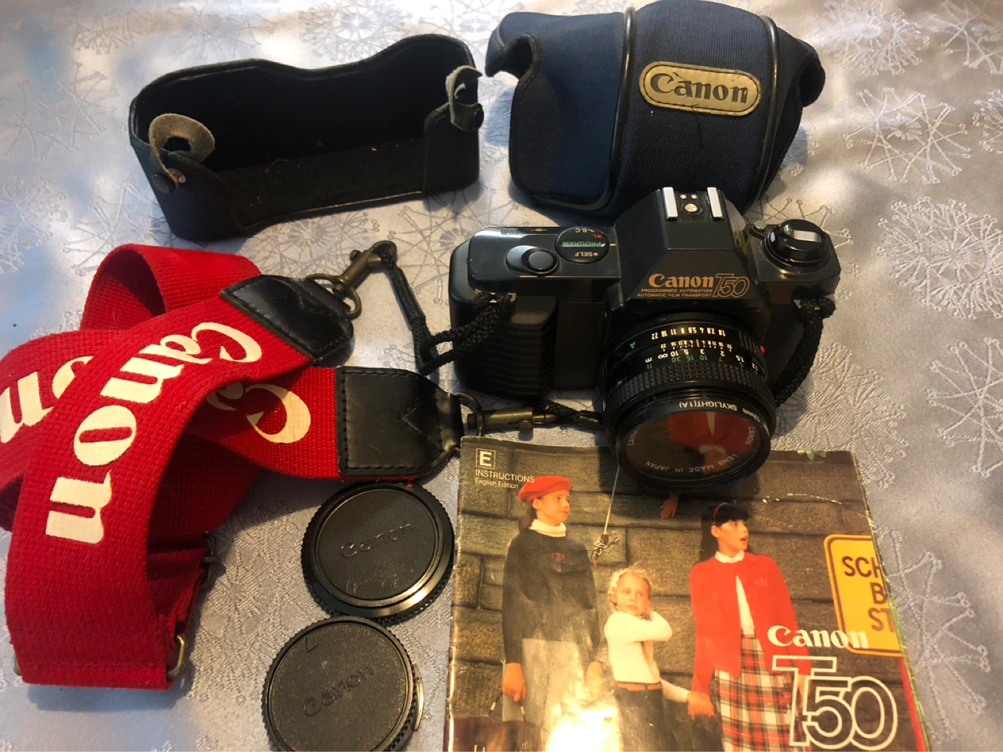 Canon T50 35mm Film Camera with 50mm Lens and Flash