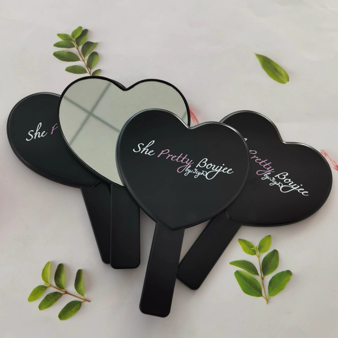 She Pretty Boujee Heart Hand Mirror