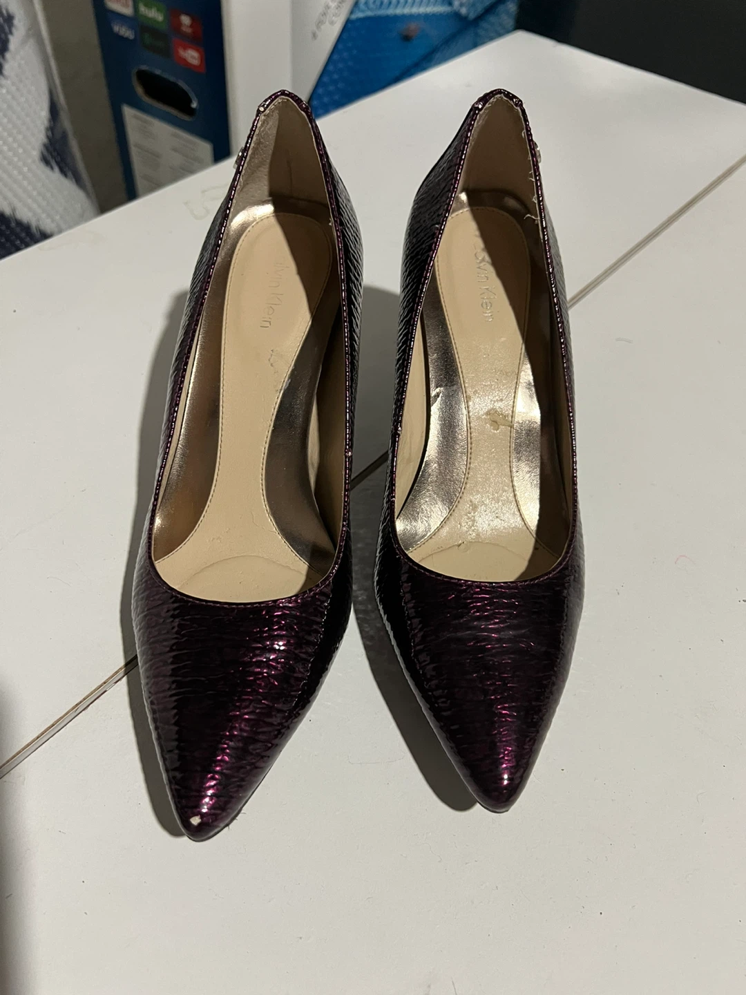 ⚽ Calvin Klein Purple Stiletto Heels