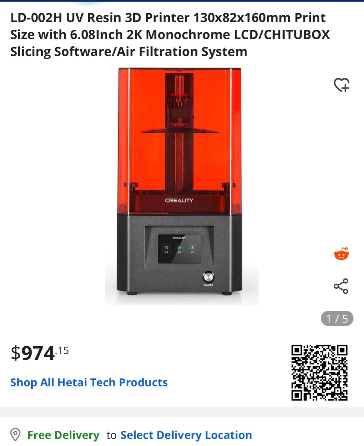 Creality LD-002H UV Resin 3D Printer