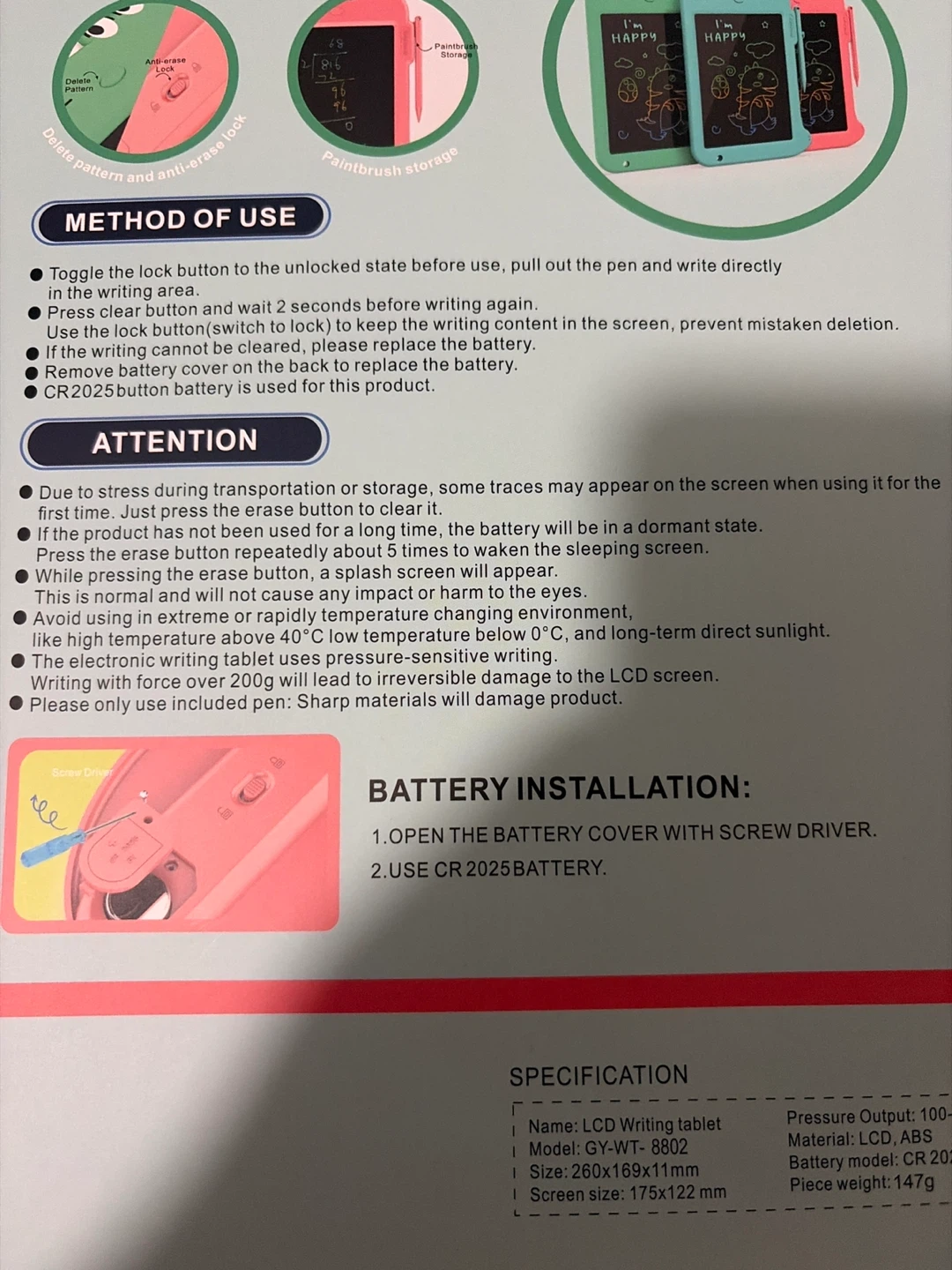 LCD Writing Board Tablet - photo 3