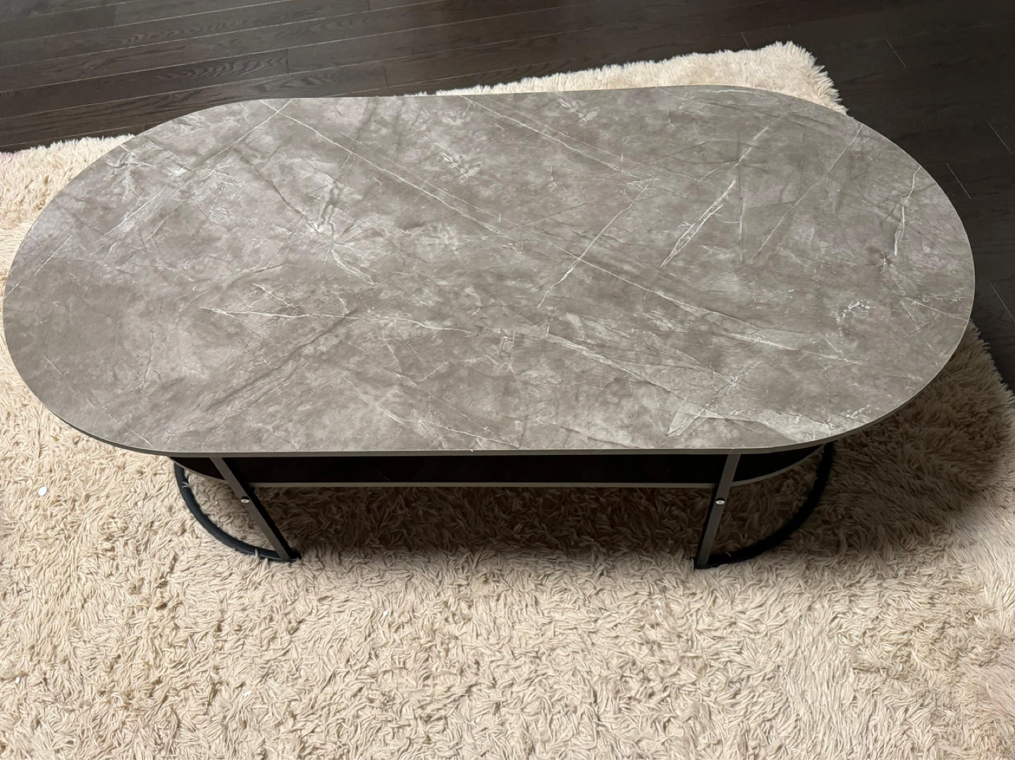 Oval Coffee Table with Shelf