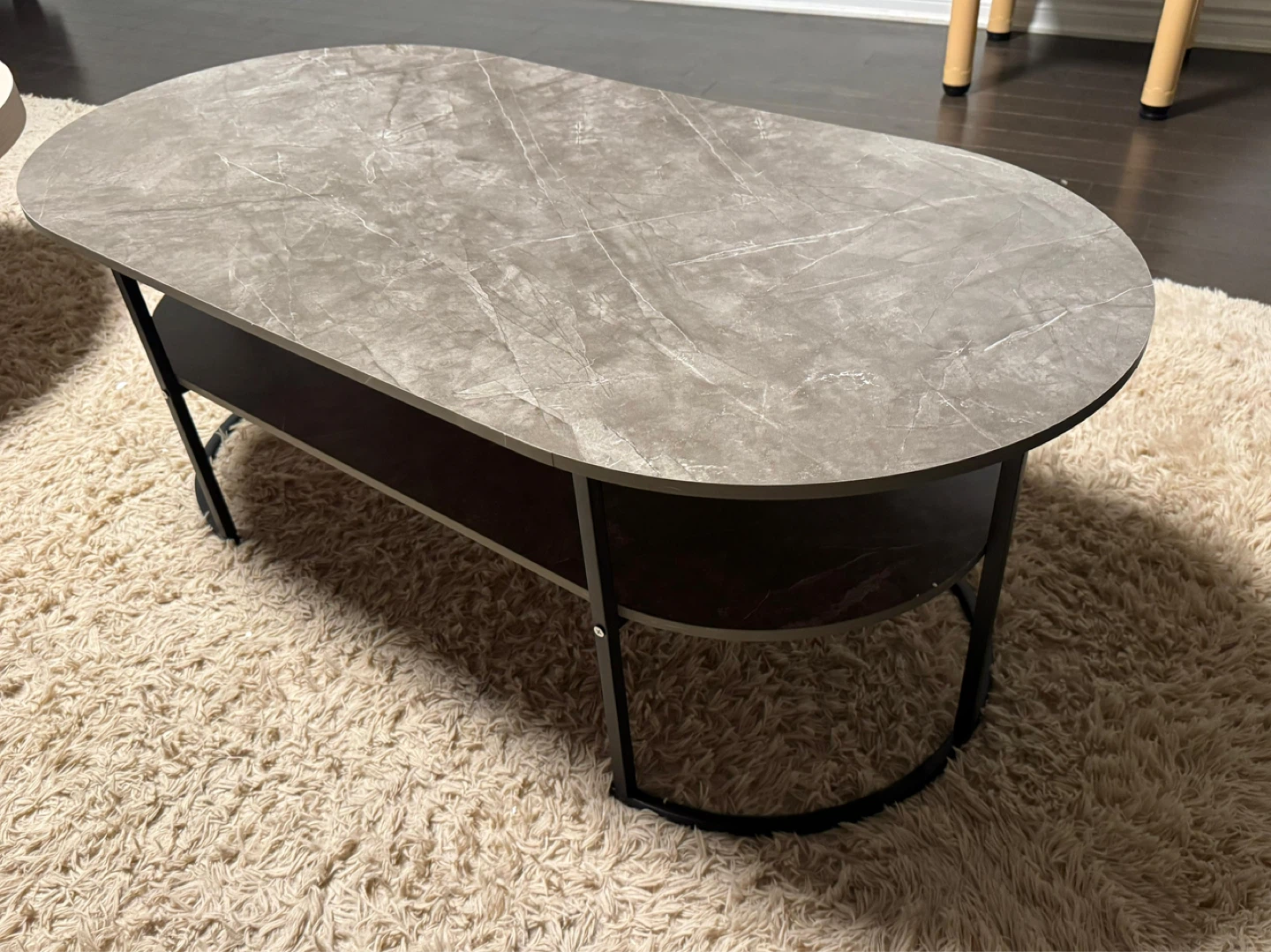 Oval Coffee Table with Shelf - photo 4