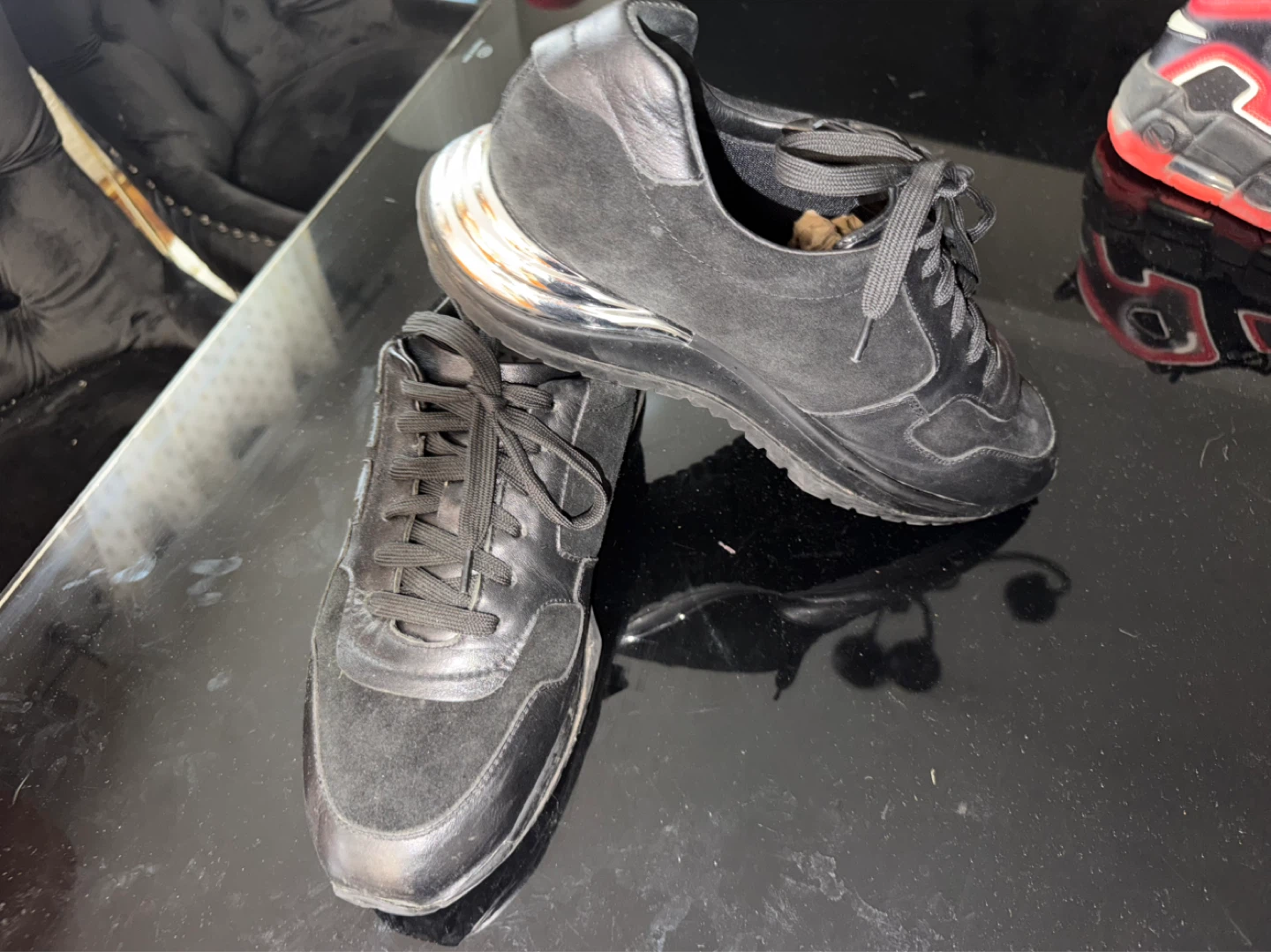 Salvatore Ferragamo Black Suede Sneakers - photo 2
