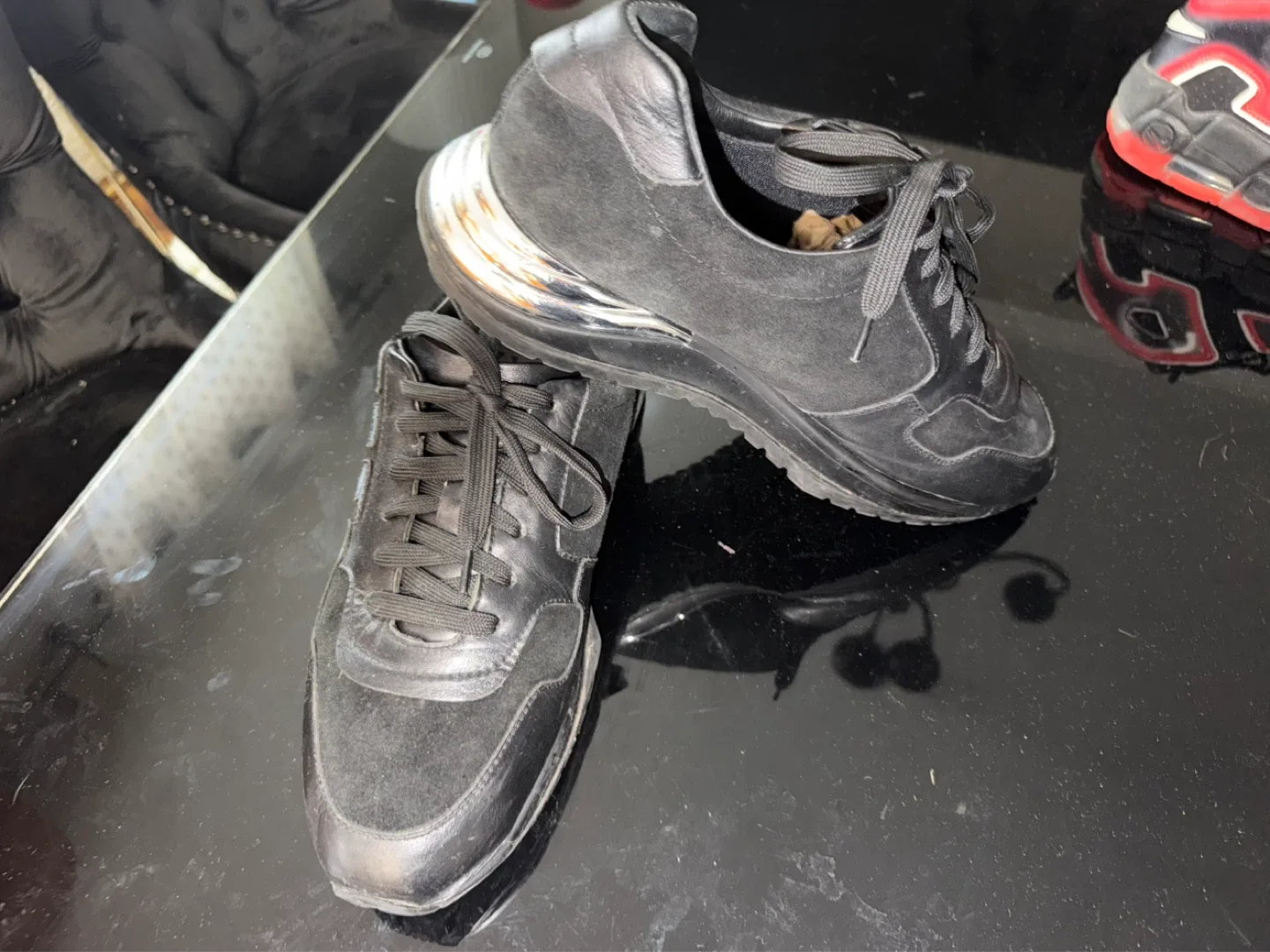 Salvatore Ferragamo Black Suede Sneakers - photo 2