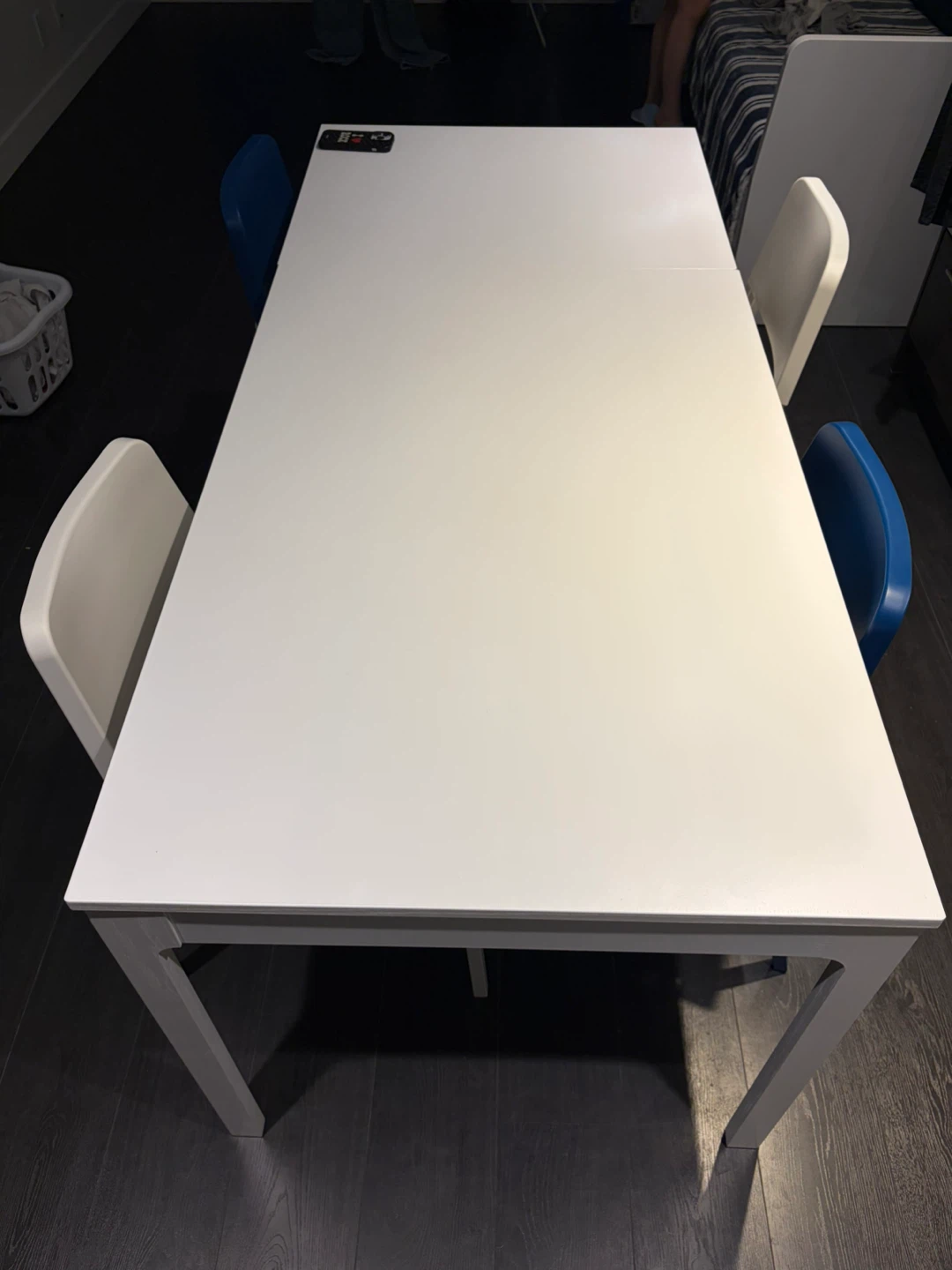 White Extendable Dining Table with 4 chairs from IKEA - photo 2