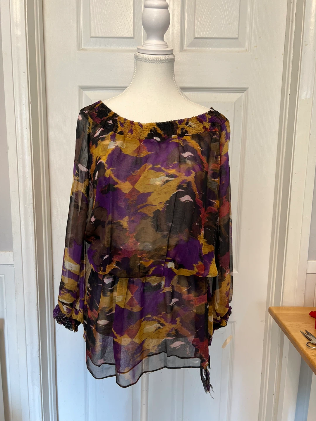 ⚽ Sheer Print Blouse