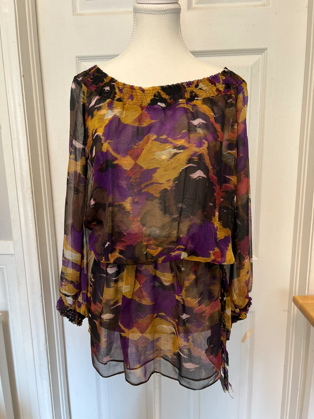 ⚽ Sheer Print Blouse - photo 2