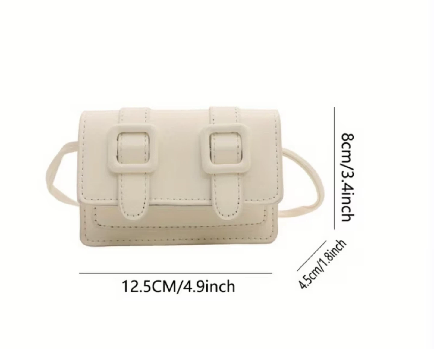 White Mini Shoulder Bag with Buckle Closure - photo 3