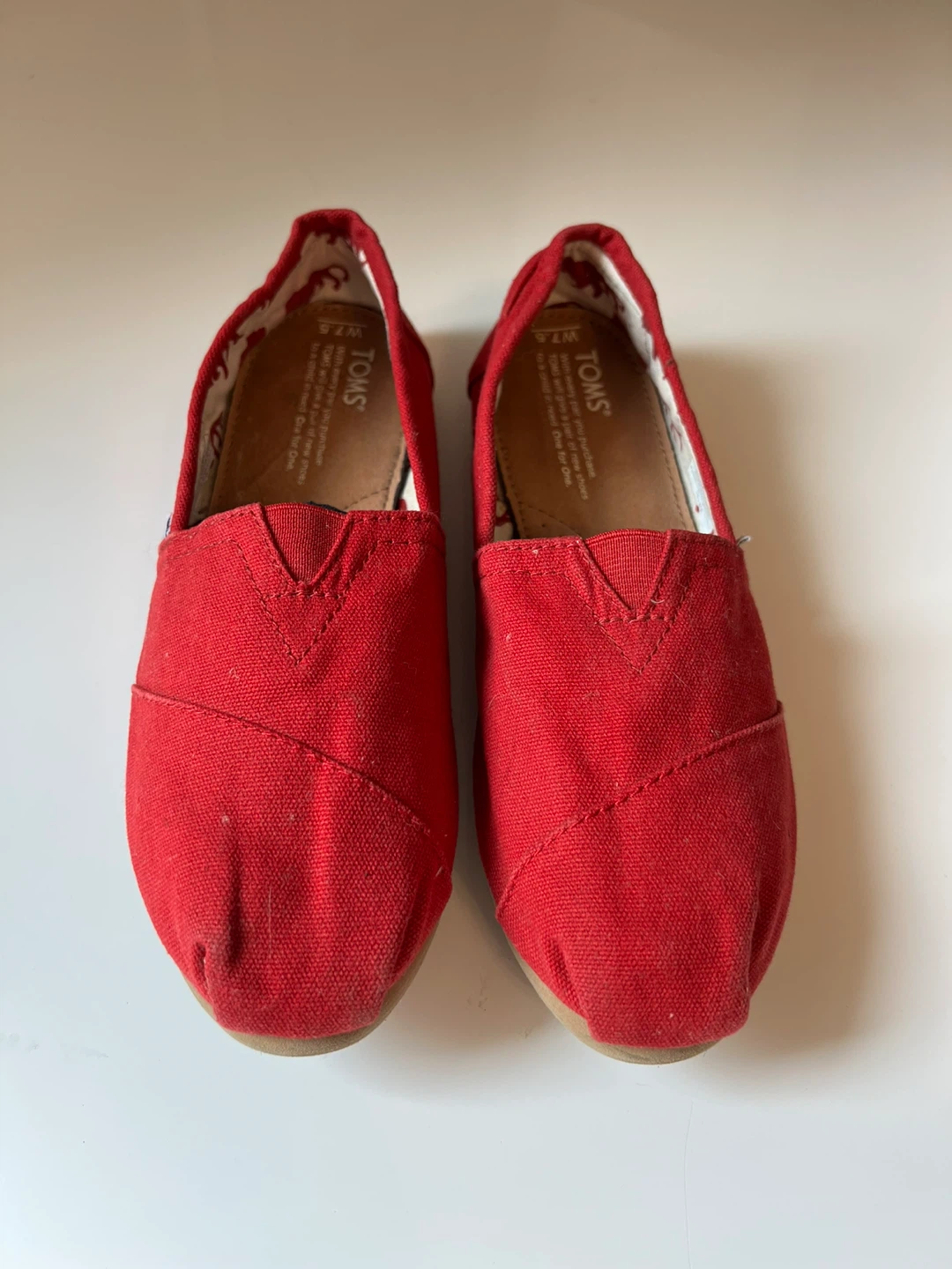 ⚽ Red TOMS Shoes