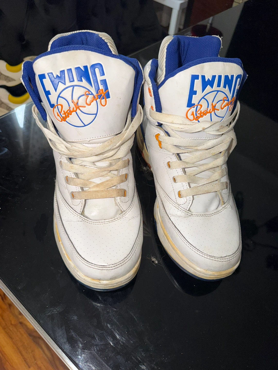 Ewing Athletics White & Blue High-Top Sneakers