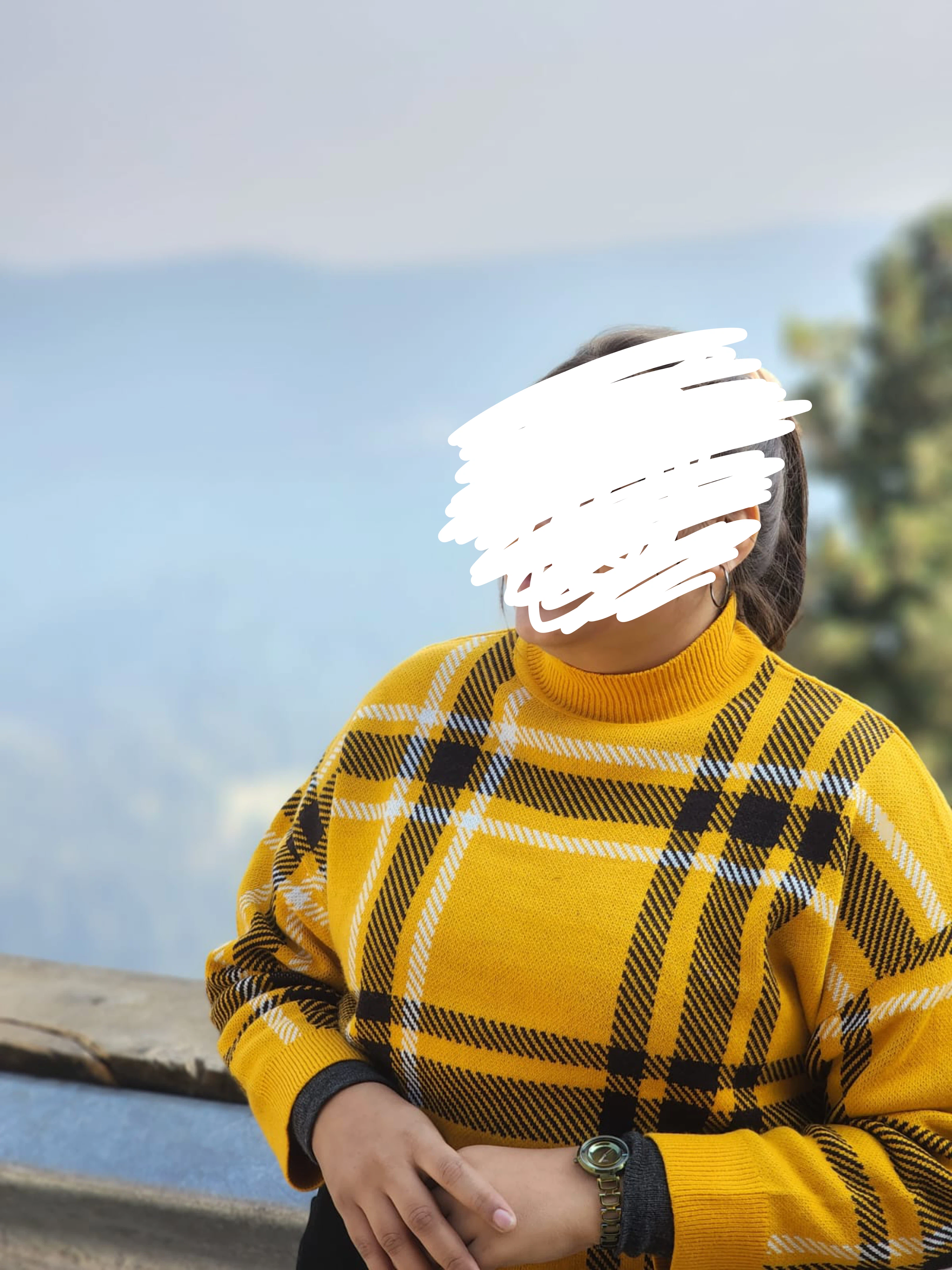 Yellow Plaid Turtleneck Sweater ⚽️