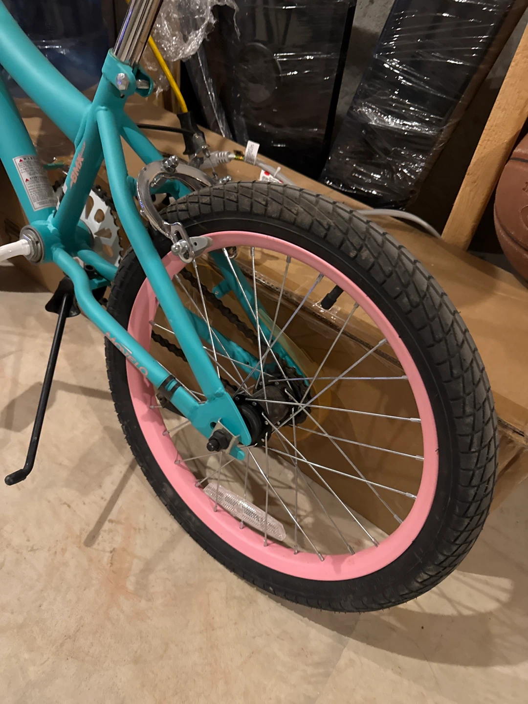 Kids Turquoise Bicycle with Pink Accents - photo 2