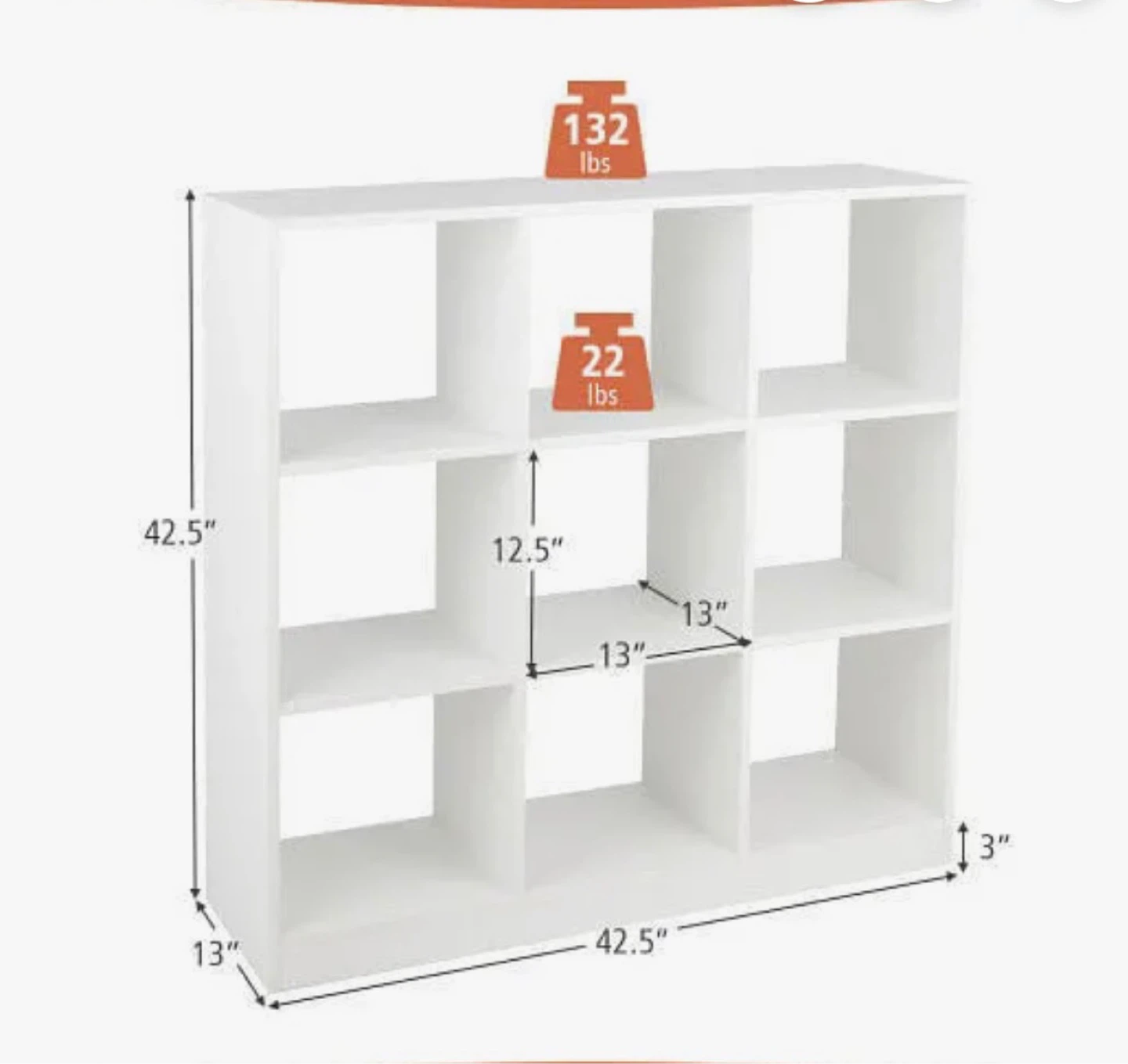 White 9-Cube book and decoration Shelf - photo 3