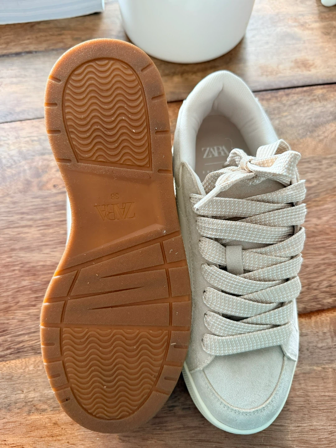 ZARA Women's Beige Sneakers - Size 38 - photo 3