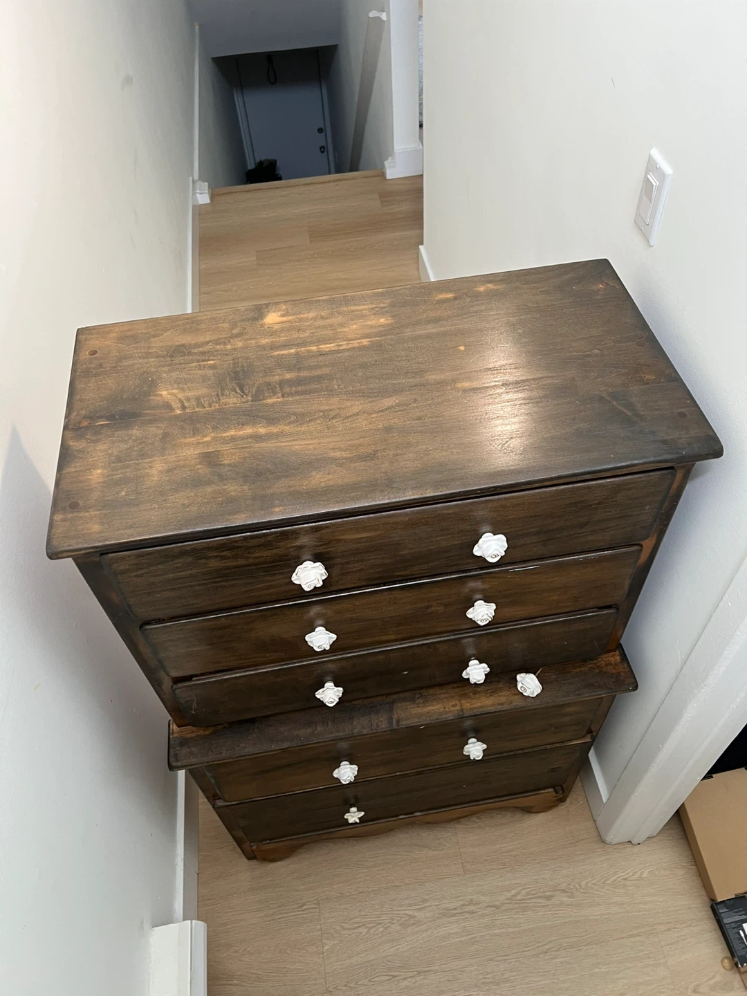 Wooden Dresser with Secretary Desk