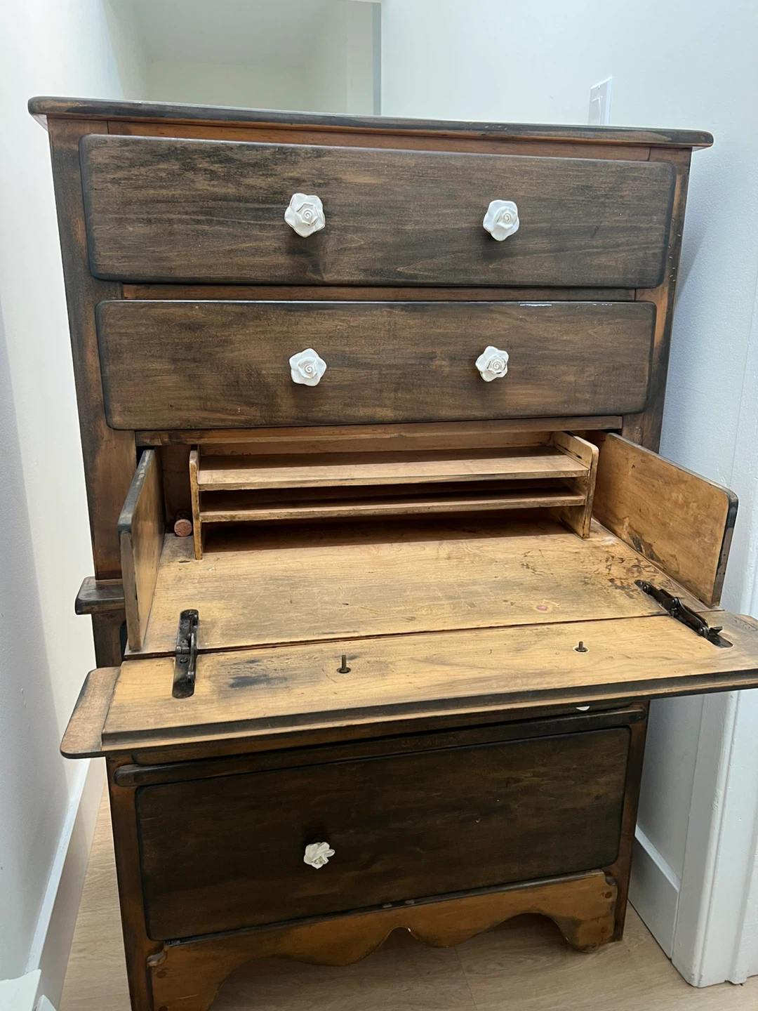 Wooden Dresser with Secretary Desk - photo 3