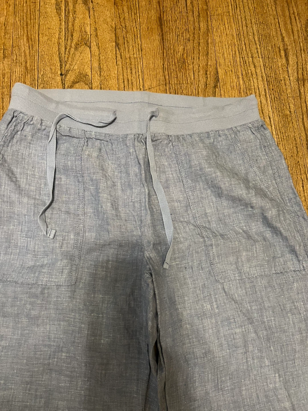 ⚽ Blue Linen Blend Cropped Pants - photo 2