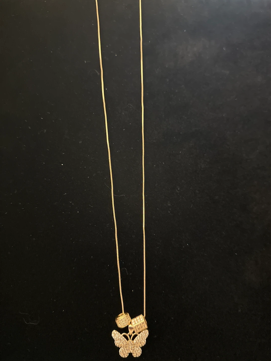 14kGold laminated Butterfly Pendant Necklace with Charms - photo 3