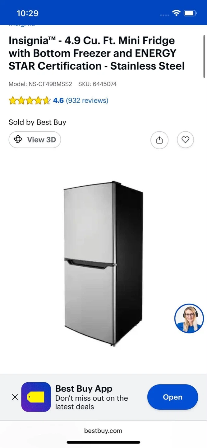 Insignia 4.9 Cu. Ft. Stainless Steel Mini Fridge - photo 3