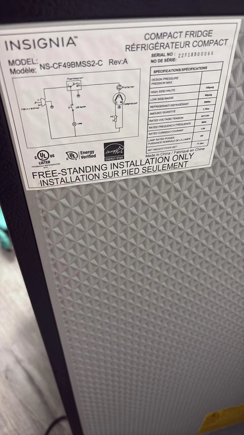 Insignia 4.9 Cu. Ft. Stainless Steel Mini Fridge - photo 2