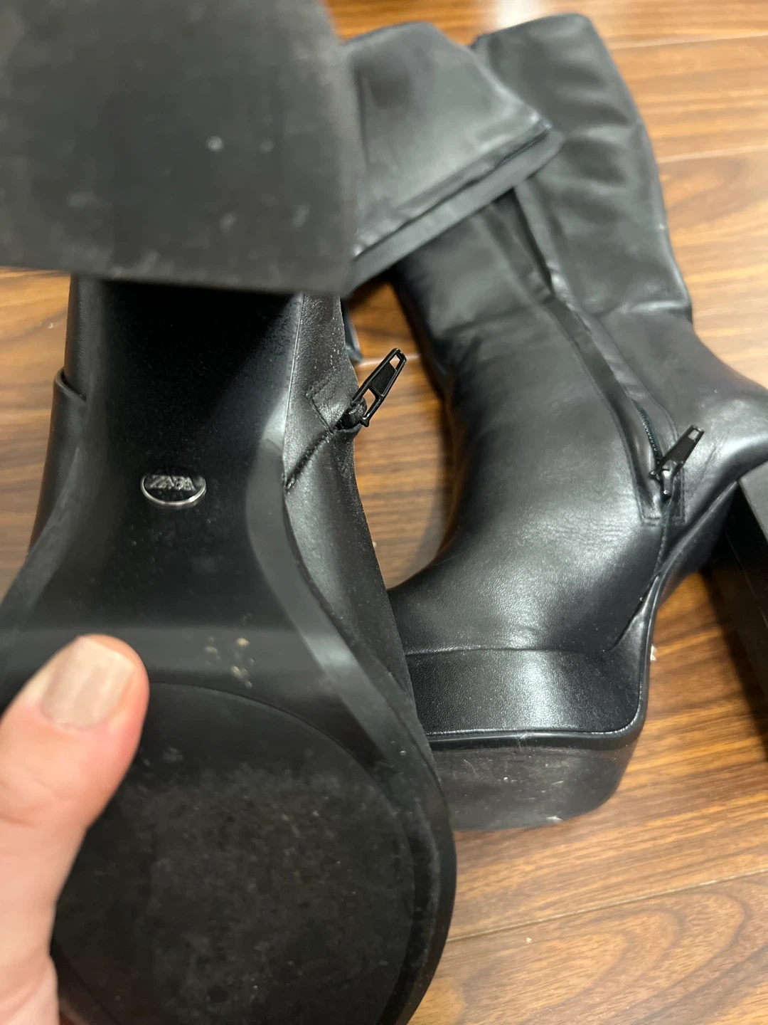 ⚽️ Zara Black Knee-High Platform Boots - photo 2