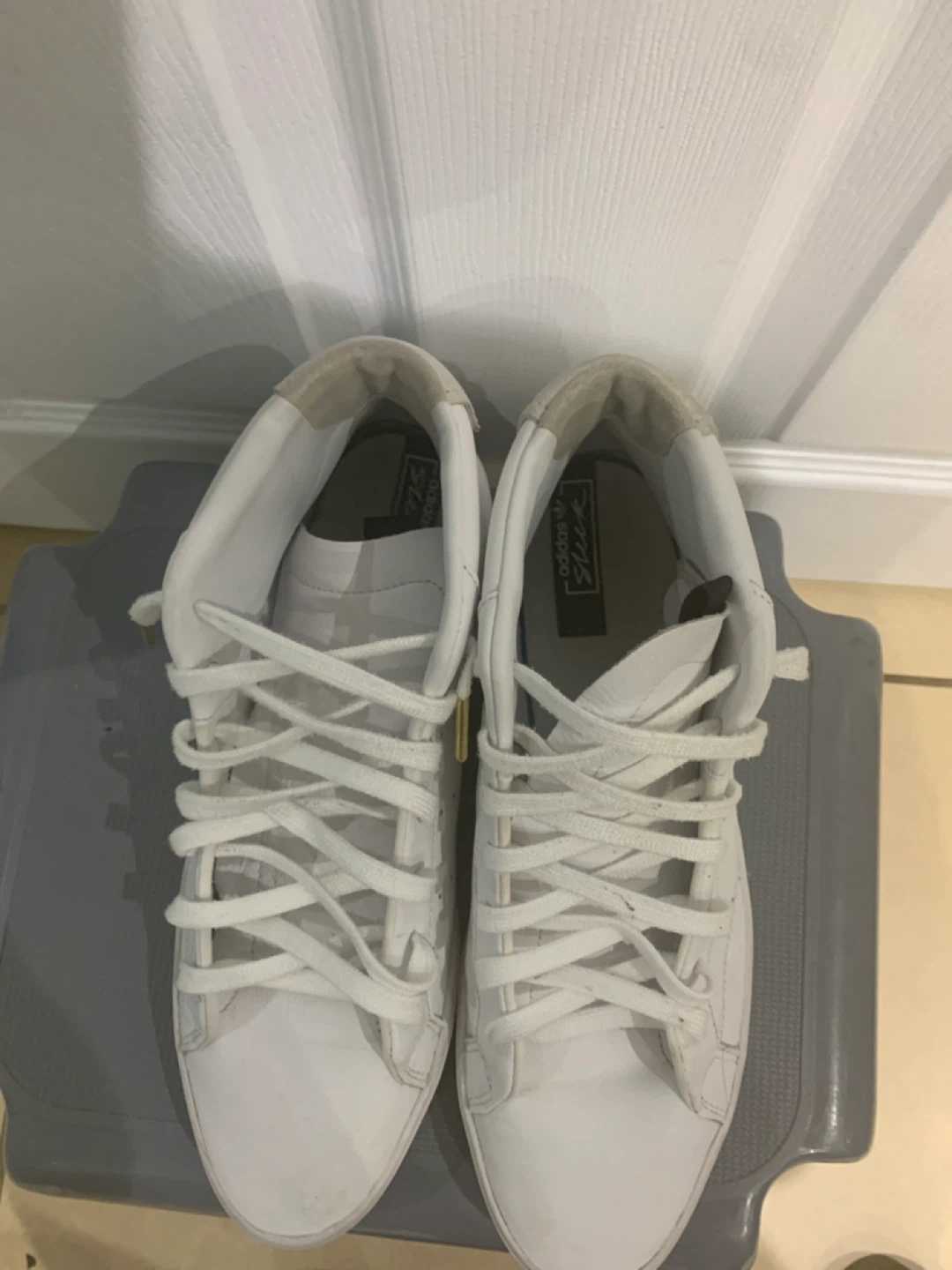 Adidas Sleek Mid White Leather High-Top Sneakers - photo 2