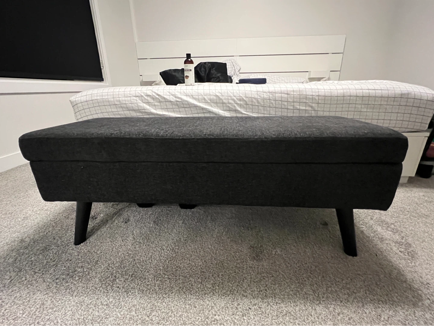 Dark Grey Storage Bench - photo 3