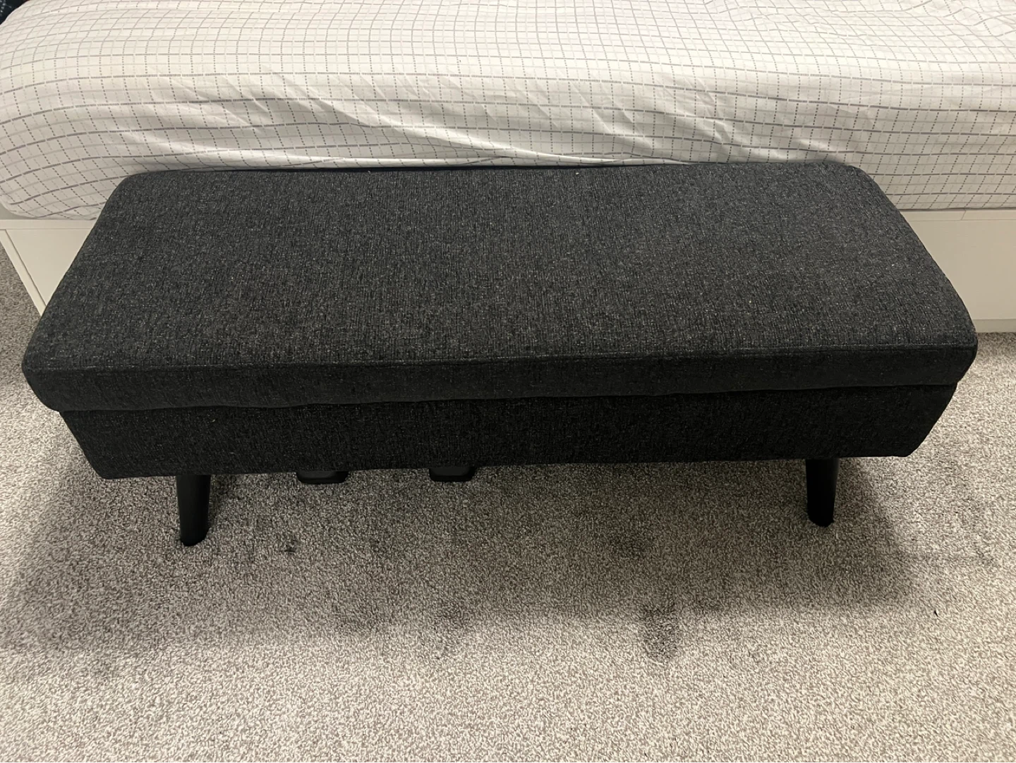 Dark Grey Storage Bench