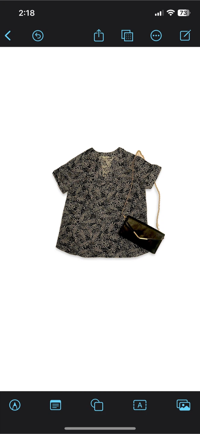 Women's Black Leaf Print Top