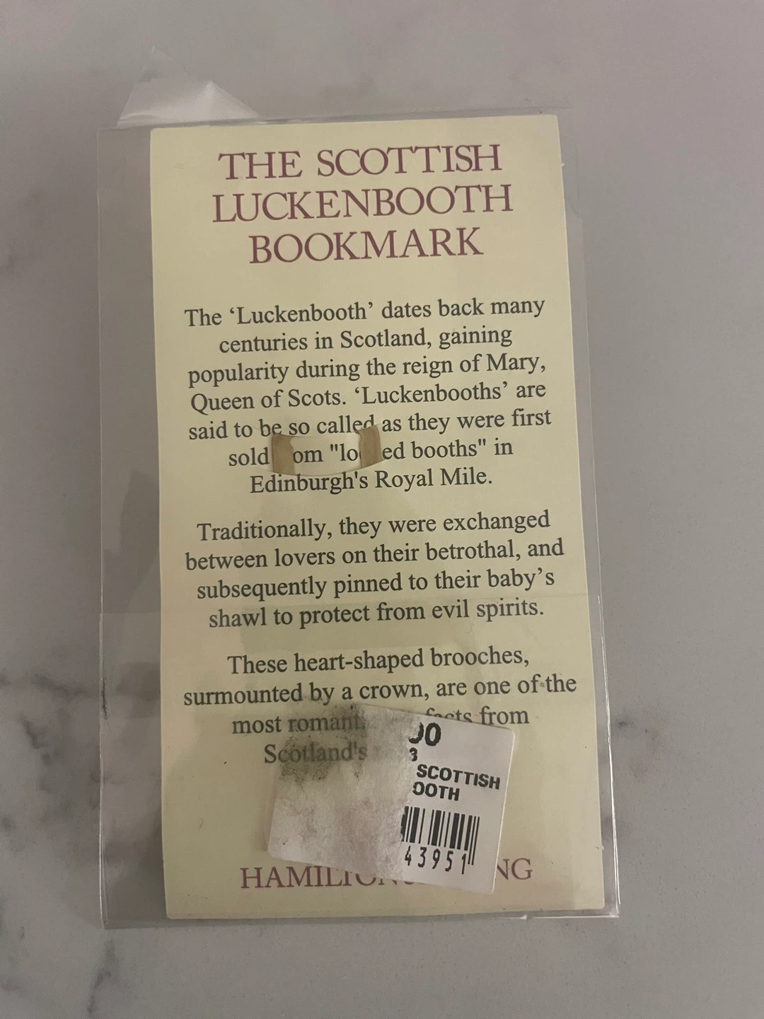 ⚽️Hamilton & Young 24K Gold Plated Scottish Luckenbooth Bookmark - photo 2