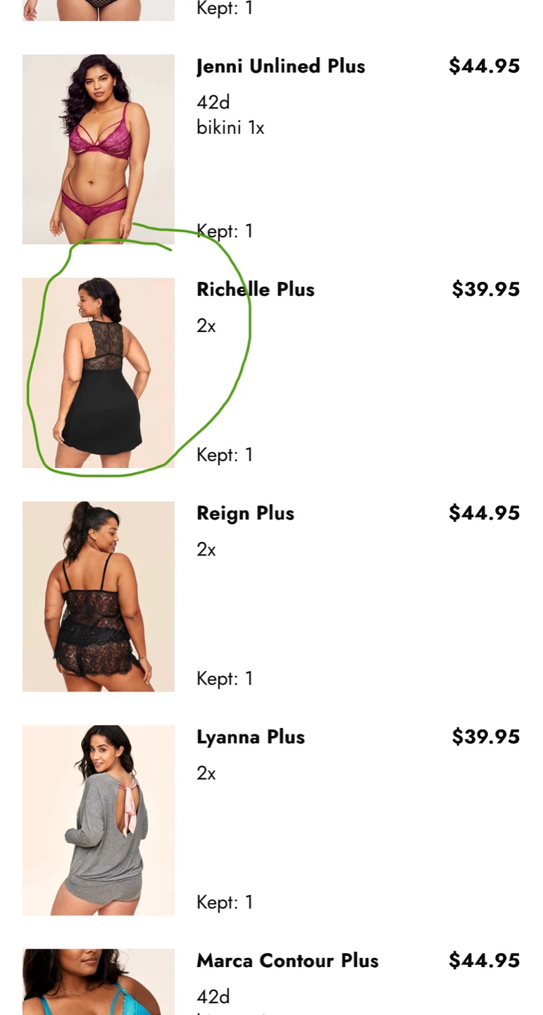 Plus Adore me CollectionRichelle Plus Black Lace Trim Nightie - photo 4