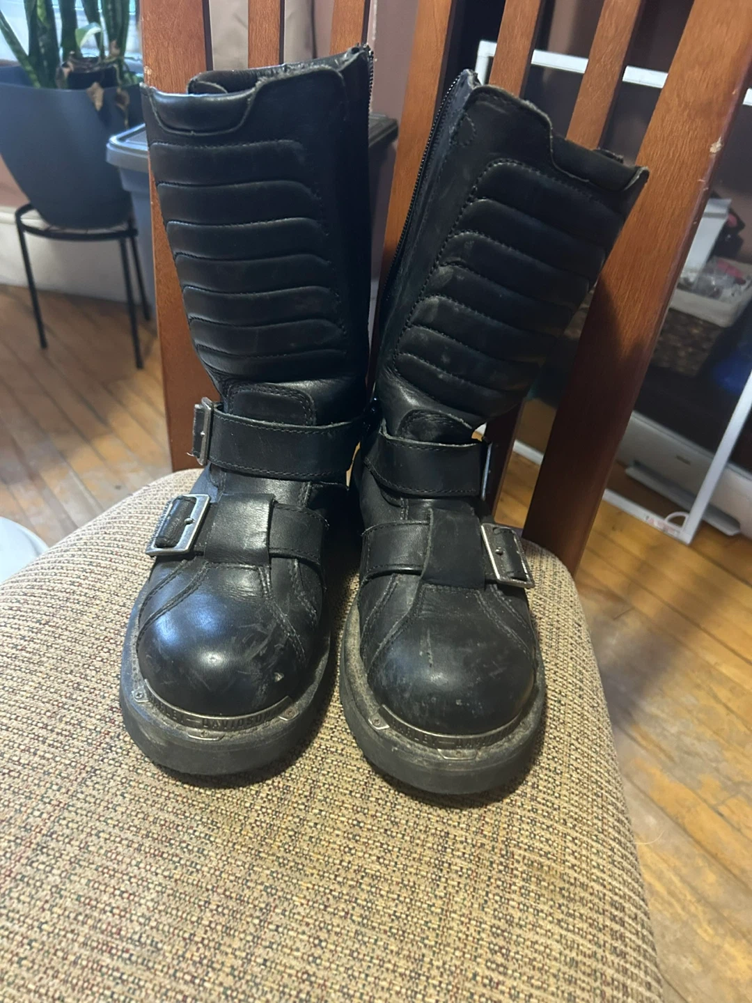 Harley-Davidson Black Leather Buckle Biker Boots - photo 3