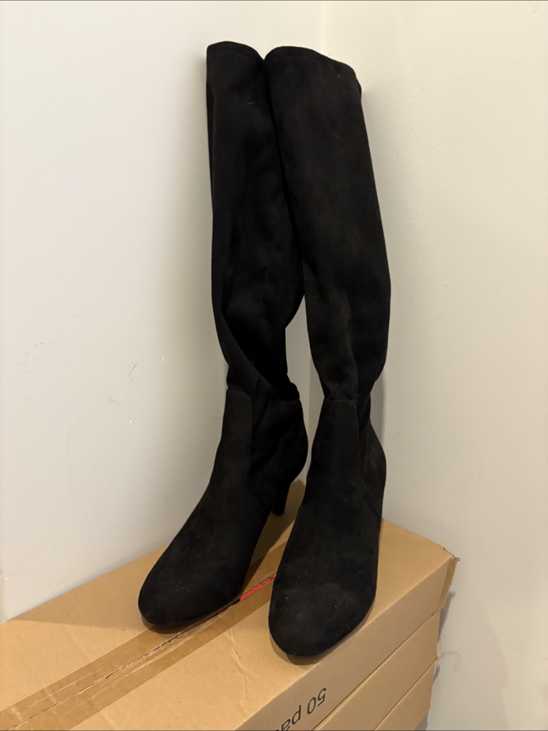 BCBGeneration Black Suede Over-the-Knee Boots Size 7.5