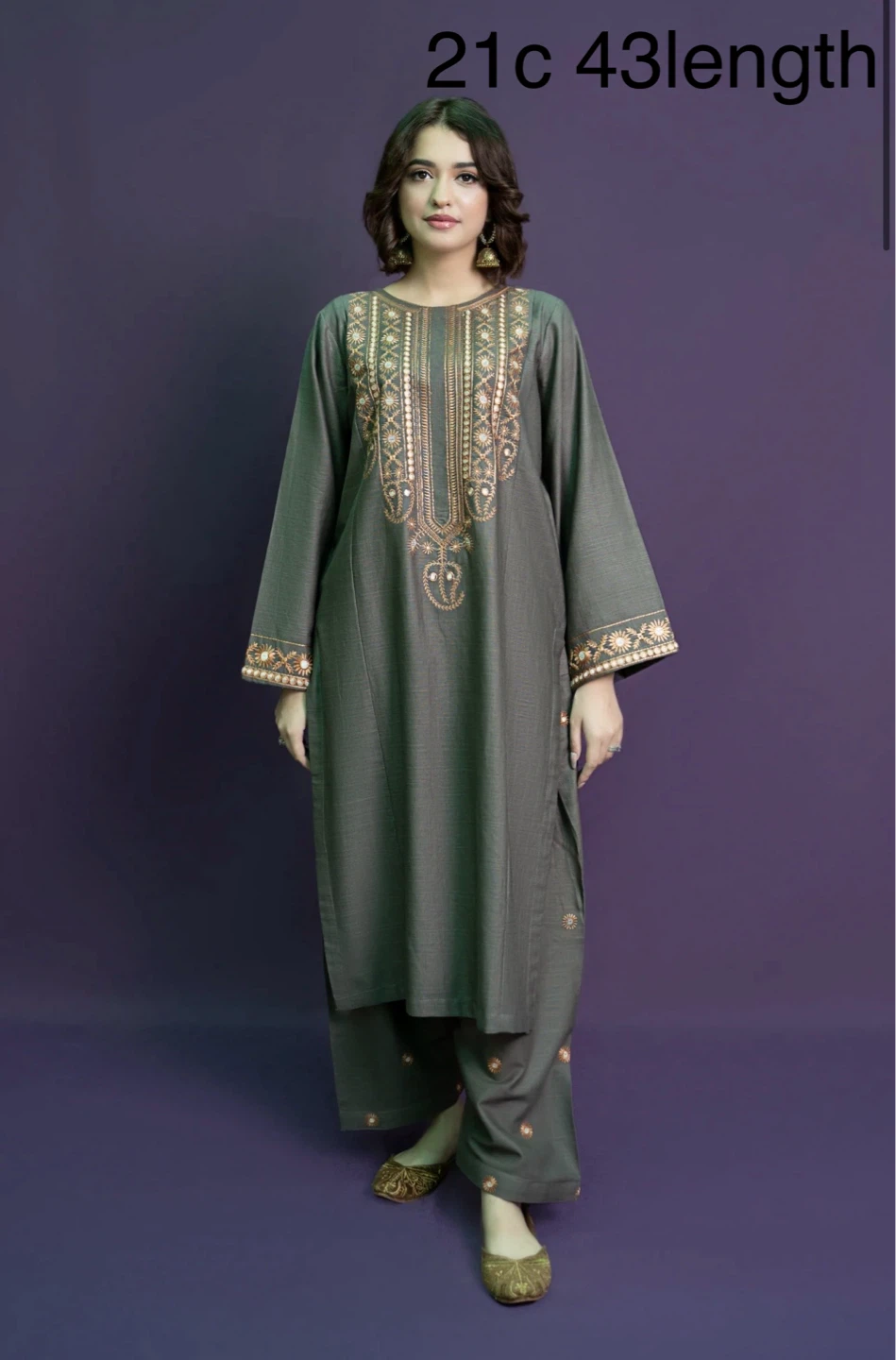 Embroidered Kurti and Pants Set