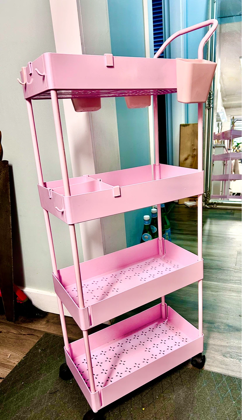 Pink rolling cart